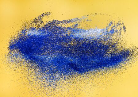 Abstract blue and yellow background. Bright background for your designの写真素材