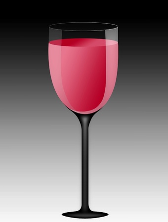 Illustration of elegant glass of red wine isolated on white black backgroundのイラスト素材