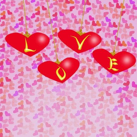 Valentine day  background with many pink heartsのイラスト素材