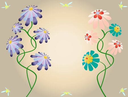 Beautiful colorful flowers illustration backgroundのイラスト素材