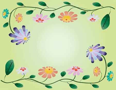 Elegant branches of beautiful flowers on color background  のイラスト素材