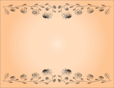 vintage flowers border with retro ornament pattern  Illustrationのイラスト素材