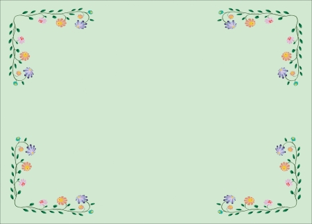 Vector flower classic colorful spring frame illustrationのイラスト素材