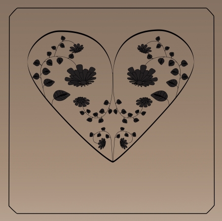 Decorative love heart with flowers inside  vector Illustration のイラスト素材