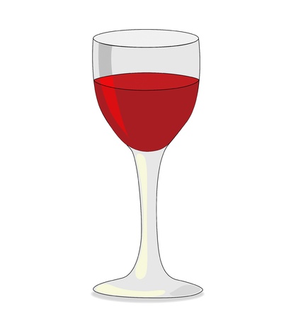 Glass of red wine isolated on white backgroundのイラスト素材