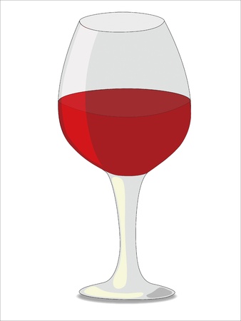 Big elegant glass of red wine isolated on white backgroundのイラスト素材