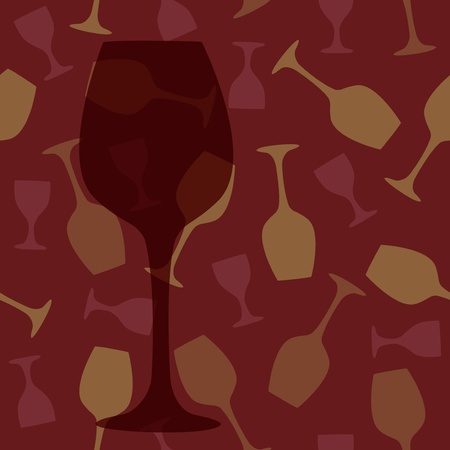 Wine glass on bar vintage seamless illustration backgroundのイラスト素材