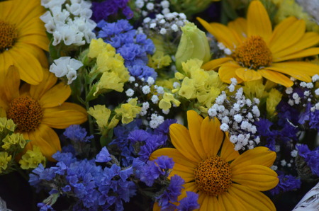 flowers. field bouquet. backgroundの写真素材