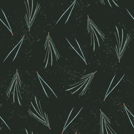 Christmas seamless pattern, holiday watercolor conifer illustration. New year holiday backdrop. For...
