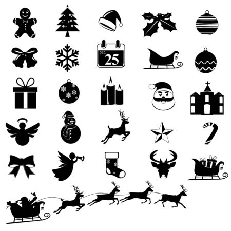 Christmas and celebration icons collectionのイラスト素材