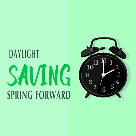 Daylight Saving Time and green background vectorのイラスト素材