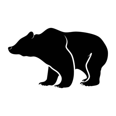 Vector bear silhouette on a transparent backgroundのイラスト素材