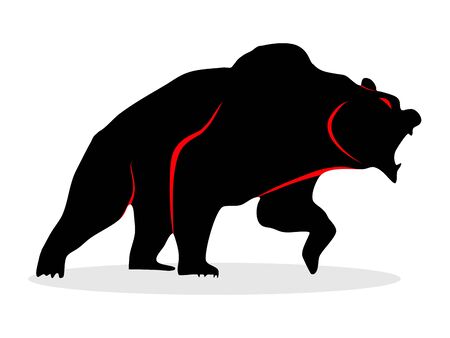Bear the market, the concept of the stock market vector, downtrend vectorのイラスト素材