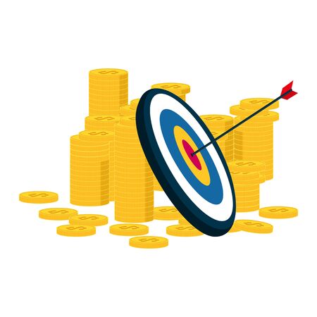 Arrow target profit, shoot to aim at achieving excellent results, financial benefits Businessのイラスト素材