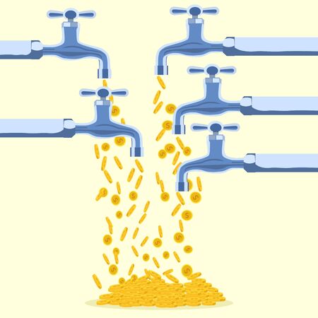 vector Multi-channel income, wealth, finance,passive incomeのイラスト素材