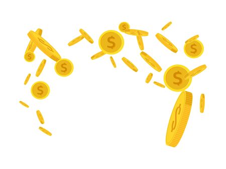 Gold coin explosion Isolated on a transparent backgroundのイラスト素材