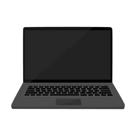 Vector Isolated black laptop on white background epsのイラスト素材