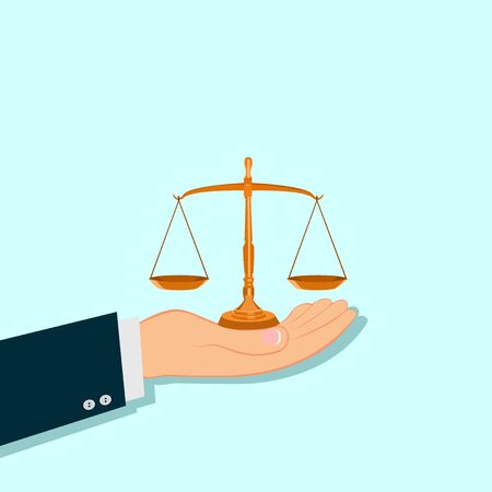 Vector Scales and hands.fair business ideaのイラスト素材