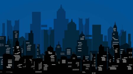 vector Night city.Dark scape. Night cityscape .abstract backgroundのイラスト素材