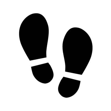 Shoe footprint illustration.human foot print symbol.feet silhouette isolated vectorのイラスト素材