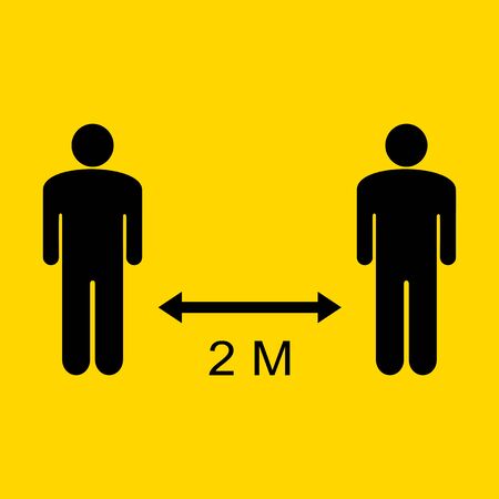 Social Distancing Keep Your Distance 2 Meters Icon.Vector illustrationのイラスト素材