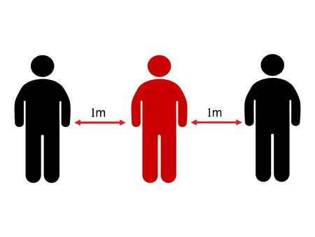 Social Distancing.People keeping distance for infection risk and disease. for prevent virus Covid19のイラスト素材