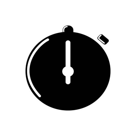 Stopwatch or stopwatch timer flat vector icon for apps and websites on transparent white background epsのイラスト素材