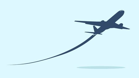Airplane symbol.Flying up airplane icon.Takeoff plane symbol.Vector illustrationのイラスト素材