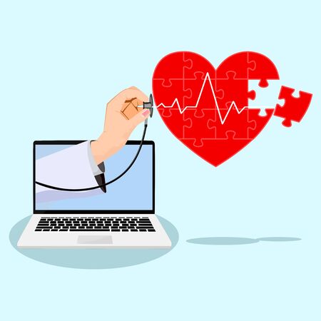 Online doctor.Medical Insurance.Healthcare. online medical consultant concept.doctor working for online patient epsのイラスト素材