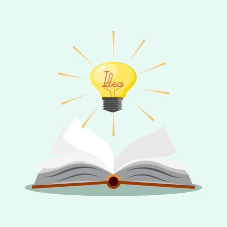 Open books and ideas.The book creates creative ideas.Vector illustration epsのイラスト素材