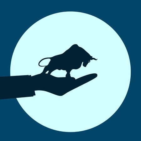 The silhouette bull market. Stock market trend up .Vector illustration epsのイラスト素材