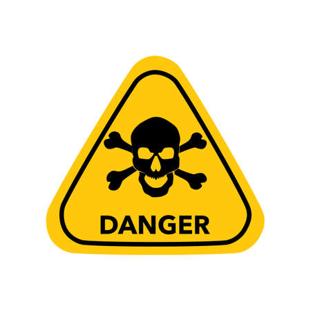Skull Hazard triangle symbol vector image isolated on a white background epsのイラスト素材