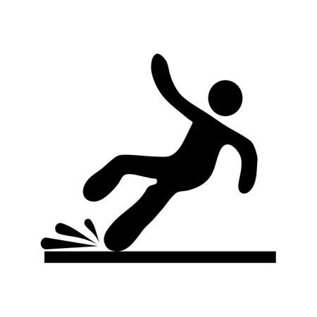 Wet Floor sign.falling man in modern style. Isolated on white background .vector illustration epsのイラスト素材