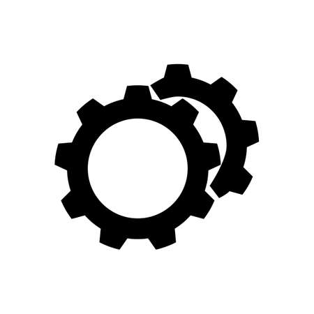 Black silhouette Gears icon Vector.style is a flat symbol on transparent background. Designed for web epsのイラスト素材