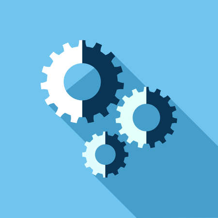 Gear icon vector with long shadow.Cog sign.Settings icon.vector illustration epsのイラスト素材