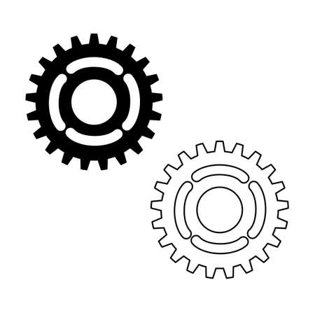 Gear vector icon in flat style.cog wheel isolated on transparent background.vector illustration epsのイラスト素材