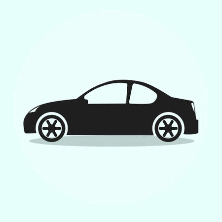 silhouette car icon for logo vehicle. View from side. vector illustrationのイラスト素材