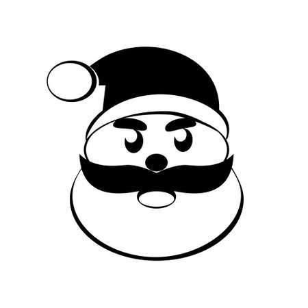 silhouette Santa claus head illustration Spirit of christmas Cartoon with shape Isolated on white background. epsのイラスト素材