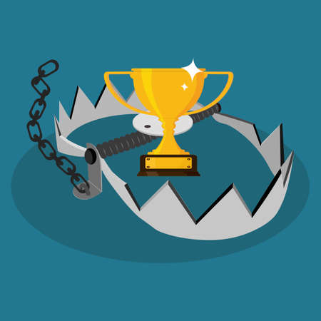 Trophies and traps. Rewarding concepts. Deception. vector illustration eps