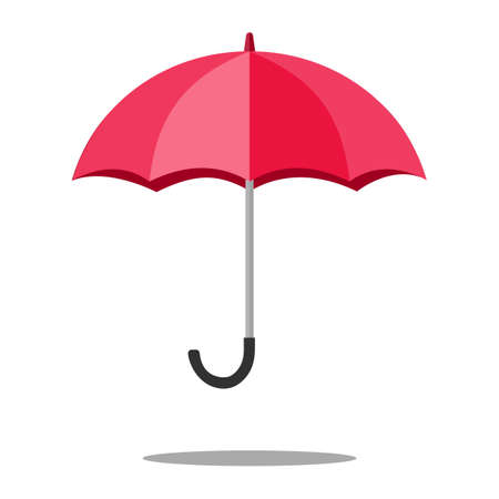 Red umbrella opened separately on a white background. Prevention concepts. Vector.のイラスト素材