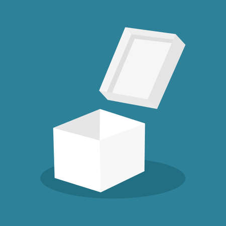 Open the white box vector. Surprising gift. unusual experience. special celebration. birthday party. vectorのイラスト素材