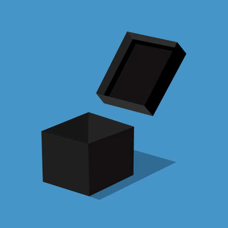 Open the black gift box. Isolated on background Vector illustration epsのイラスト素材