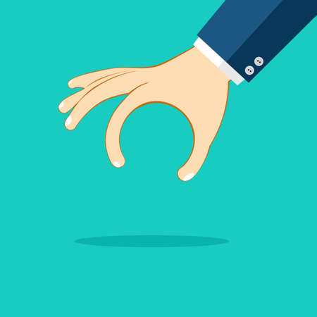 The hand is picking up things.isolated on background. vector illustration epsのイラスト素材