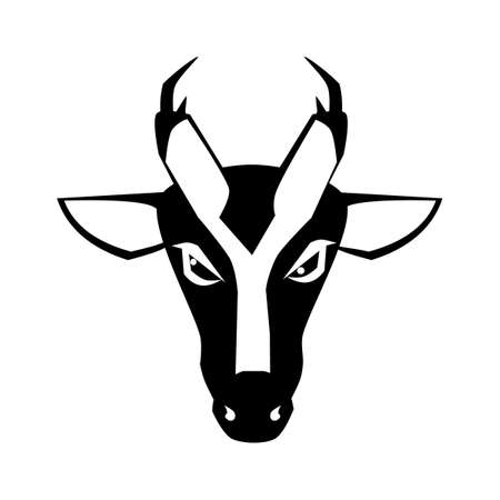 barking deer head icon. deer head design on white background. Wild animals. vector illustration epsのイラスト素材
