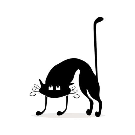 Halloween black cat. cat isolated on white background. vector illustration epsのイラスト素材