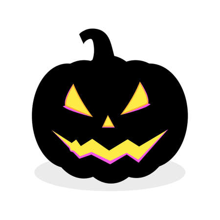 black Halloween pumpkin isolated on white background. vector illustrationのイラスト素材
