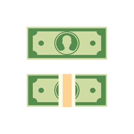 banknotes icon. paper money. bill currency. Isolated on white background. vectorのイラスト素材