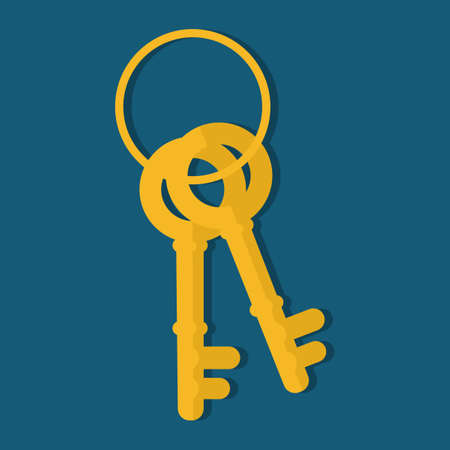 gold Keychain icon. isolated on background. vector illustration epsのイラスト素材