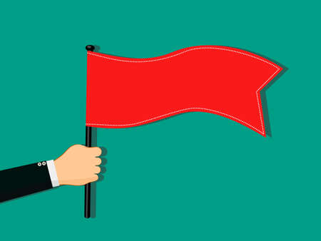 A businessman holding a red flag Business success concept design. vector illustration eps