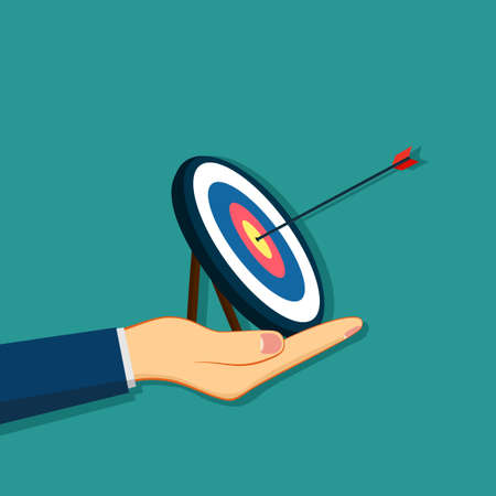 The goal is in hand. The concept of doing business with goals. Vector epsのイラスト素材